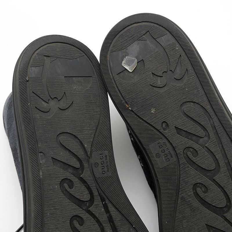 Gucci High Cut Sneakers 426186 Size 37 GG Canvas Black