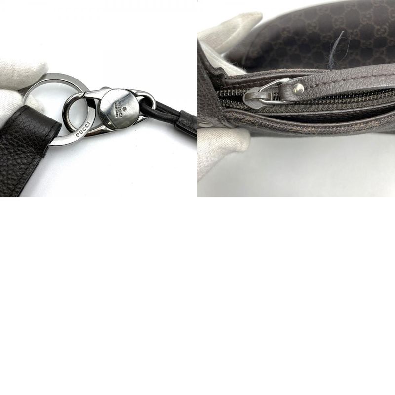 Gucci 179777 Shoulder Bag Brown GG Pattern Denim Women Men Fashion