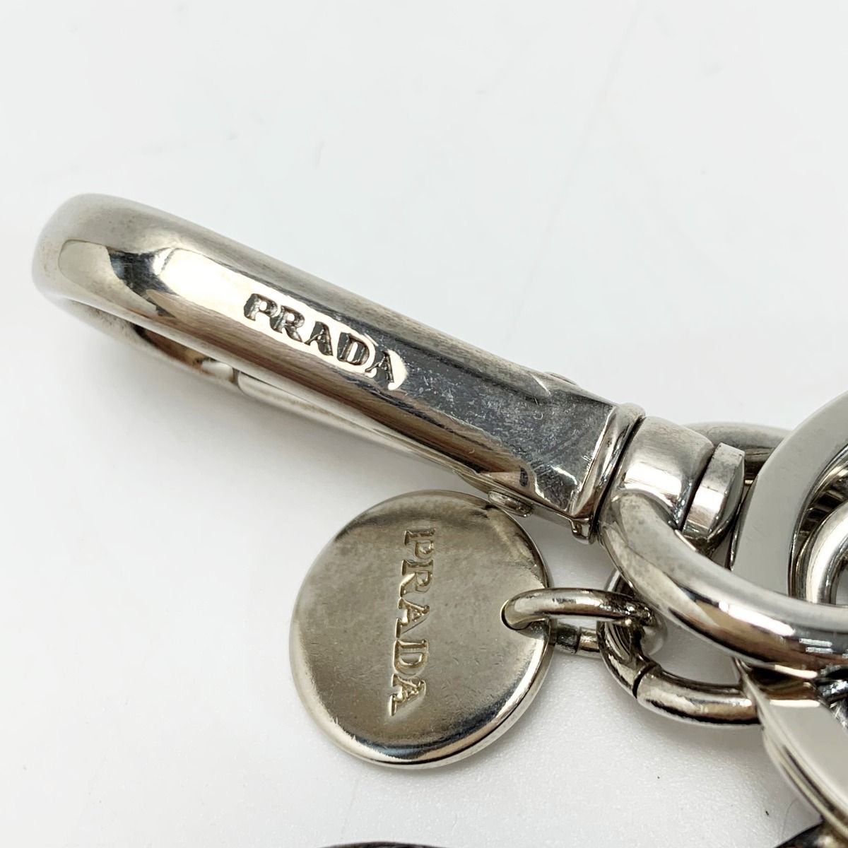 Prada Lizard Leather Heart-Shaped Key Holder Charm