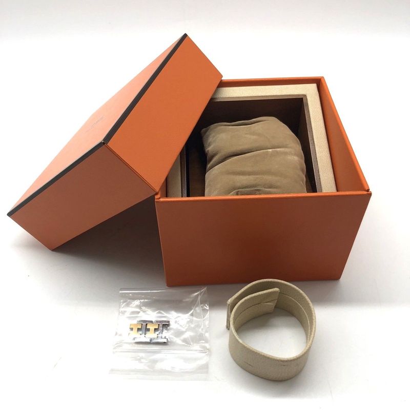 Hermes Clipper Cl4.220 Date Cream Dial Quartz Ladies Watch Working 005913