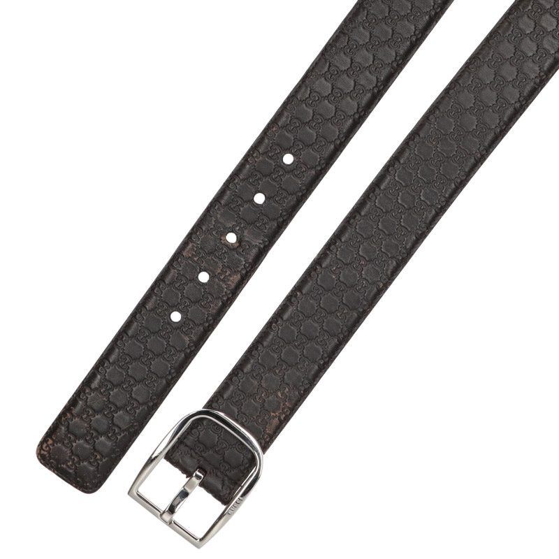 Gucci 449716 GG Logo Leather Belt Men's 90 36