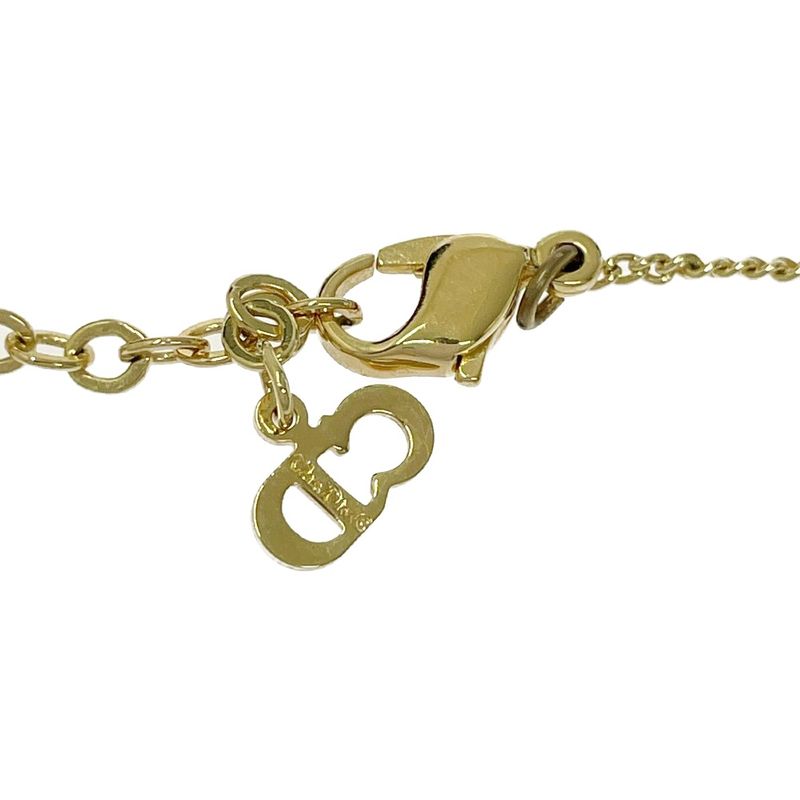 Christian Dior GP Rhinestone Oval Dior Logo Necklace Gold 459565 Necklace