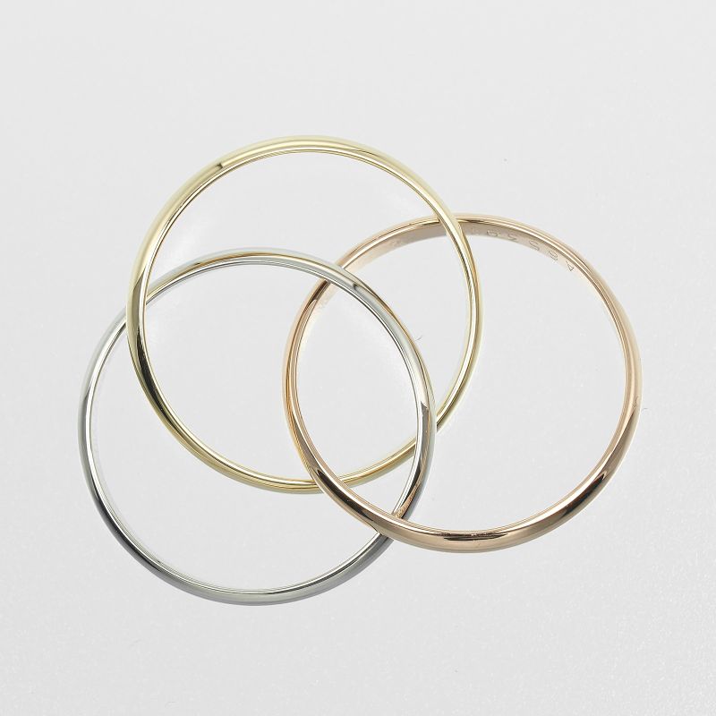 Cartier Trinity XS 1.9mm (0.07in) Band 18K Gold (yg×pg×wg) No 8 Ladies 3.5g Ring