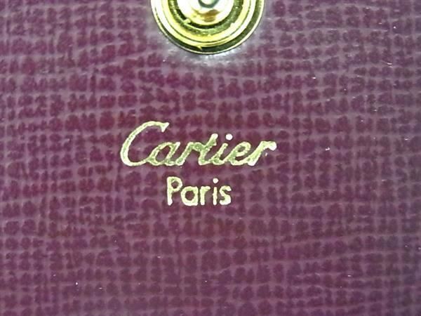 Cartier Must Line Leather Bifold Wallet Coin Purse Bordeaux Bl2068