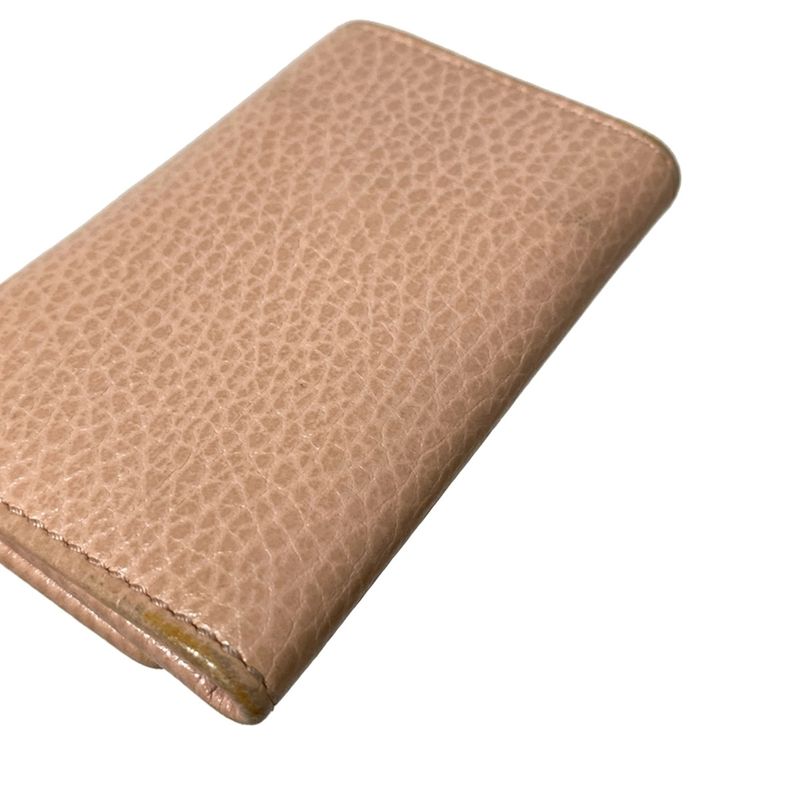 Gucci Key Case GG Marmont 456118 Pink Beige 6 Hooks Leather