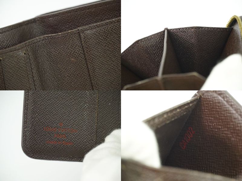 Authentic Louis Vuitton LV Compact Zip Damier Ebène Fold Wallet Brown N61668