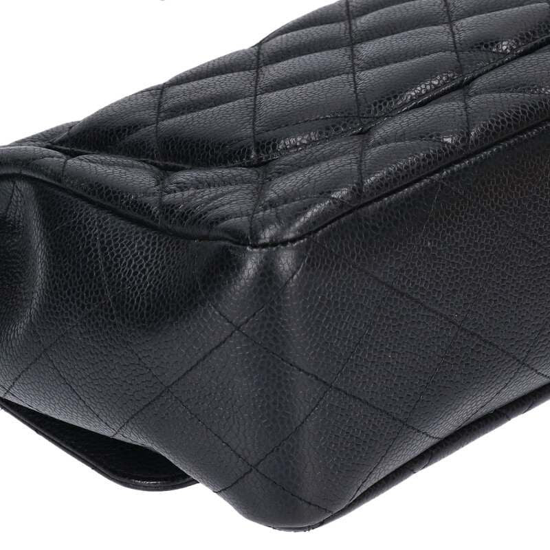 Chanel Deca Matelasse 30 Caviar Skin Single Flap Chain Shoulder Bag Women 30