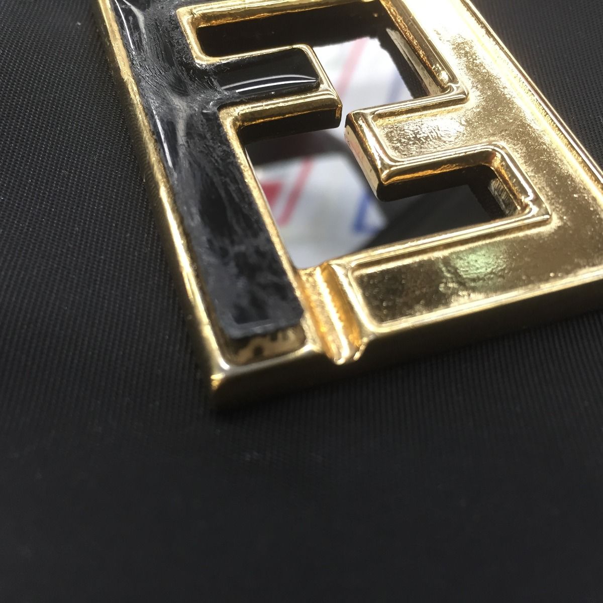 Fendi Ff Logo Hardware Nylon X Leather Bag 15321 Black