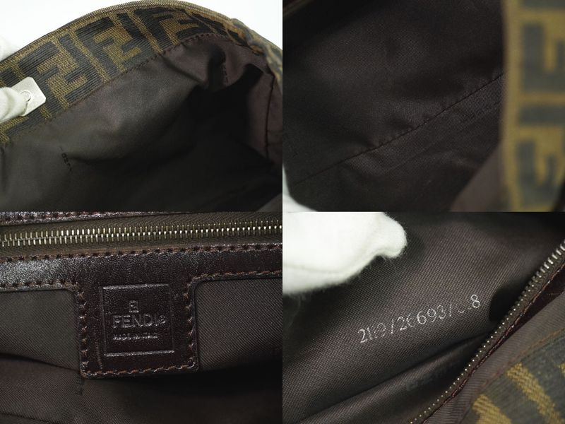 Authentic Fendi Zucca Tote Handbag Canvas Brown 26693 Zucca Bag Pre-owned