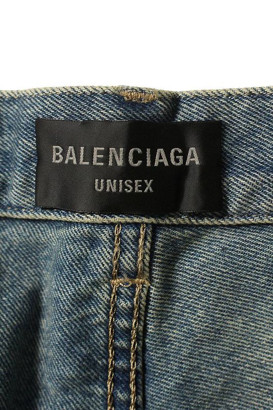 Balenciaga 24SS 773758 Tdw15 Inside Out Baggy Denim Pants Men's M