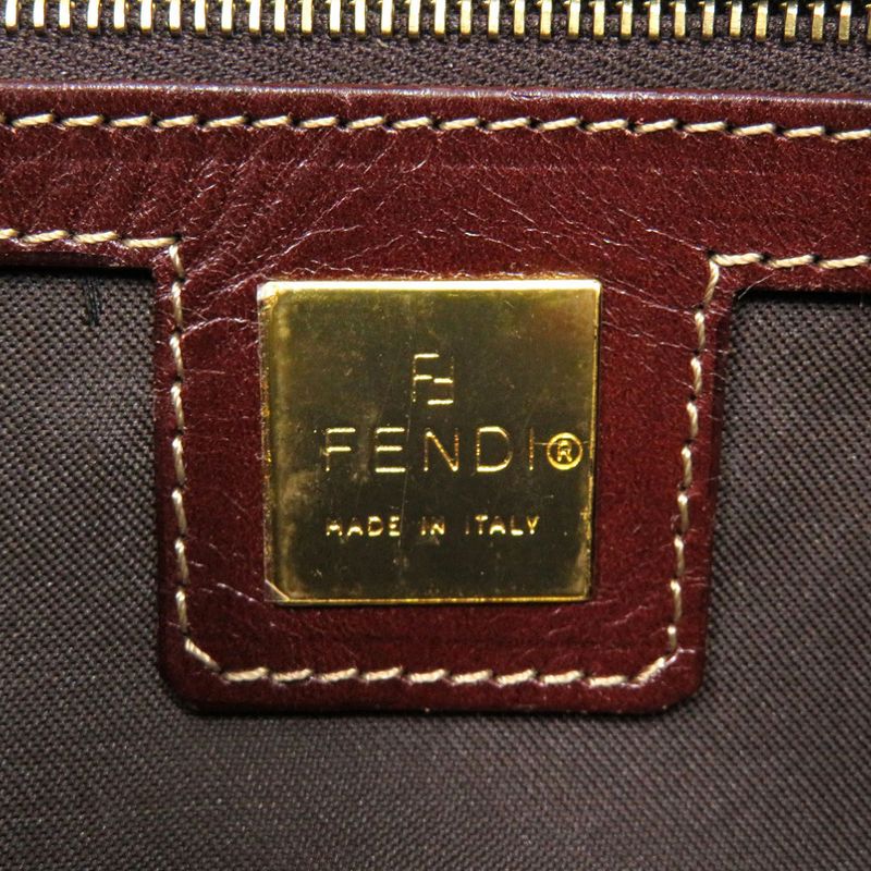 Fendi Zucchino Mamma Bucket Coated Canvas Brown Handbag 0894 Fendi