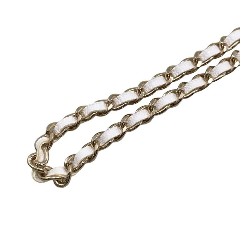 Chanel Shoulder Bag Vanity Mini Matelasse Lambskin Coco Mark Chain White Gold