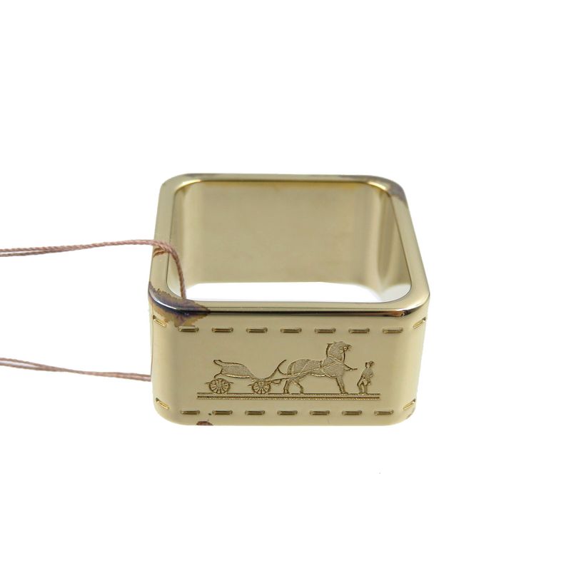Hermes Bolduc Metal Gold Scarf Ring 0056