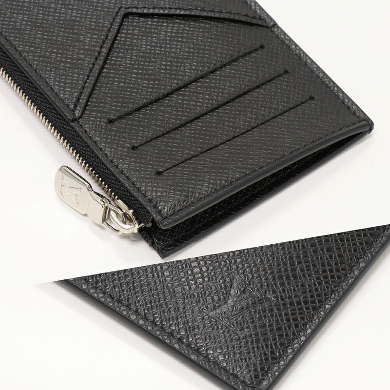 Louis Vuitton Fragment Case With Card Case Coin Case Taiga Noir Black Coin Card