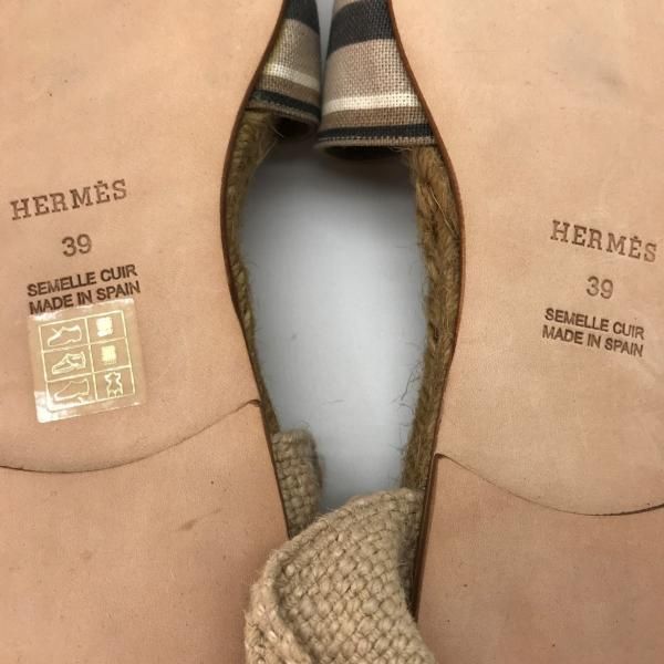 Hermes Espadrille Sandals 39 Blue