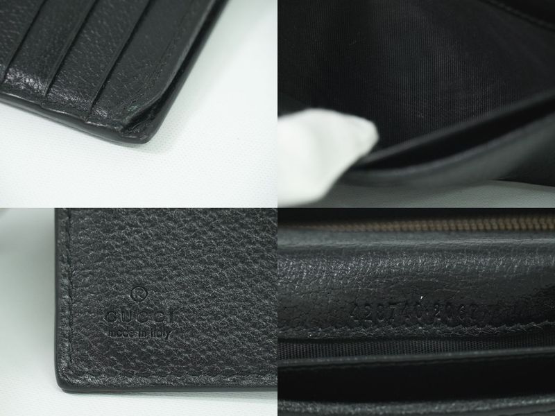 Authentic Gucci GG Marmont Long Wallet Long Wallet Leather Black 428740 Wallet
