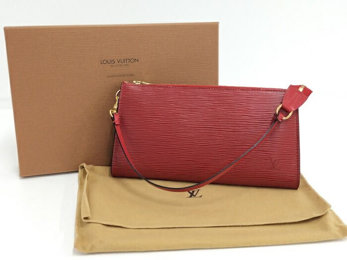 Louis Vuitton Pochette Accessoire Accessory Pouch Epi Carmine Red M40776