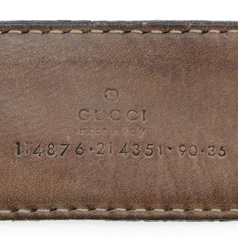 Gucci Interlocking GG 114876 Cima Leather Black Men's Belt