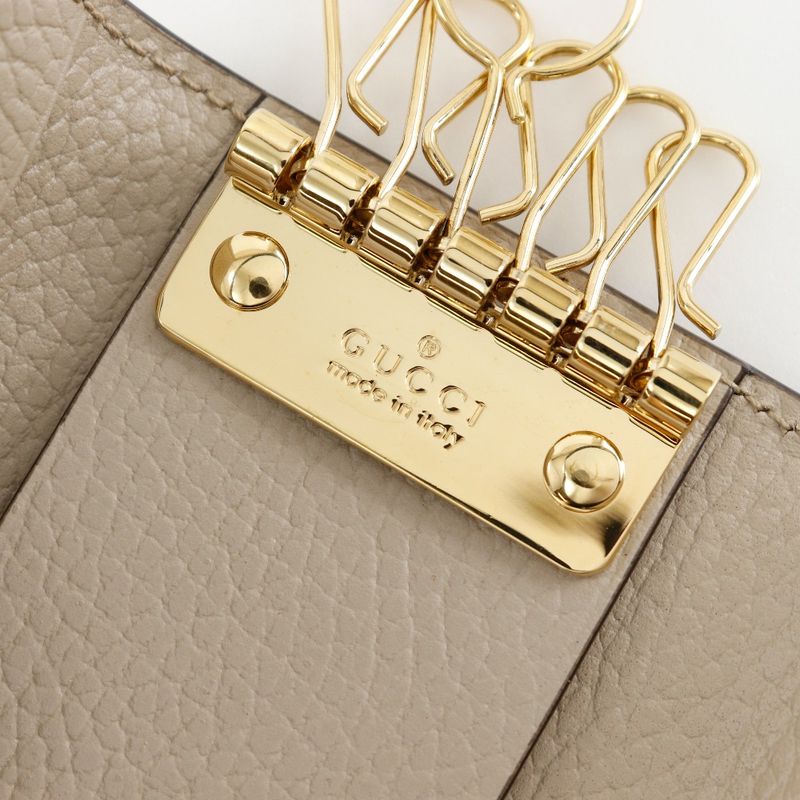 Gucci Double G GG Supreme Canvas Current Leather Ladies Key Case