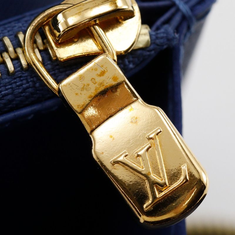 Louis Vuitton Zippy Wallet M82958 Monogram Denim Blue Unisex Long Wallet