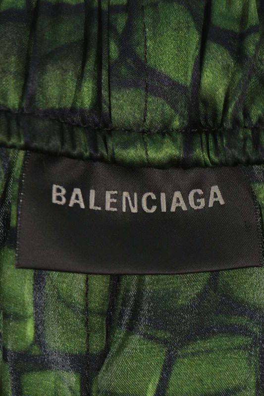Balenciaga 681822 Trlc7 Animal Print Silk Long Pants Men's 38
