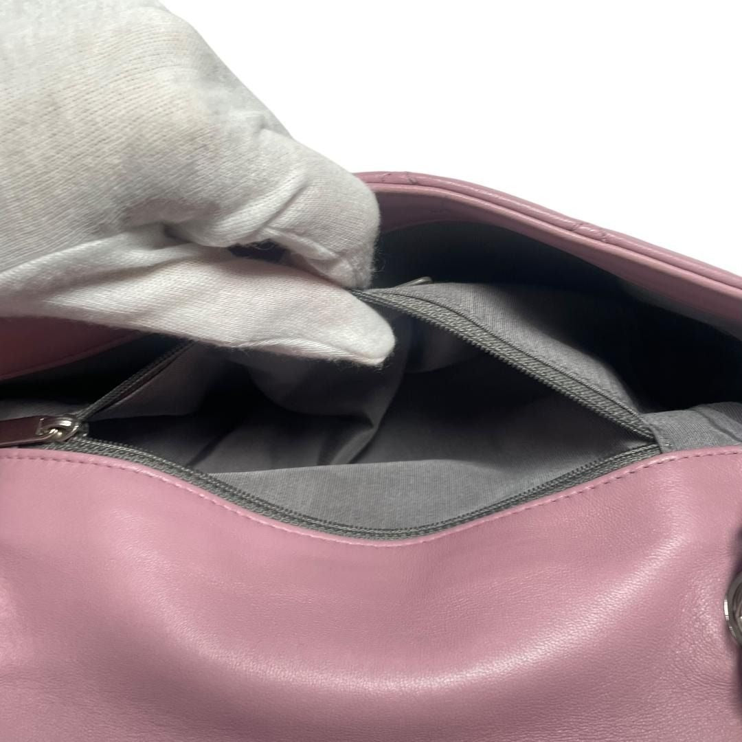 CHANEL Quilted Single Flap Bag Large Lambskin Quilted Bi-Color Purple