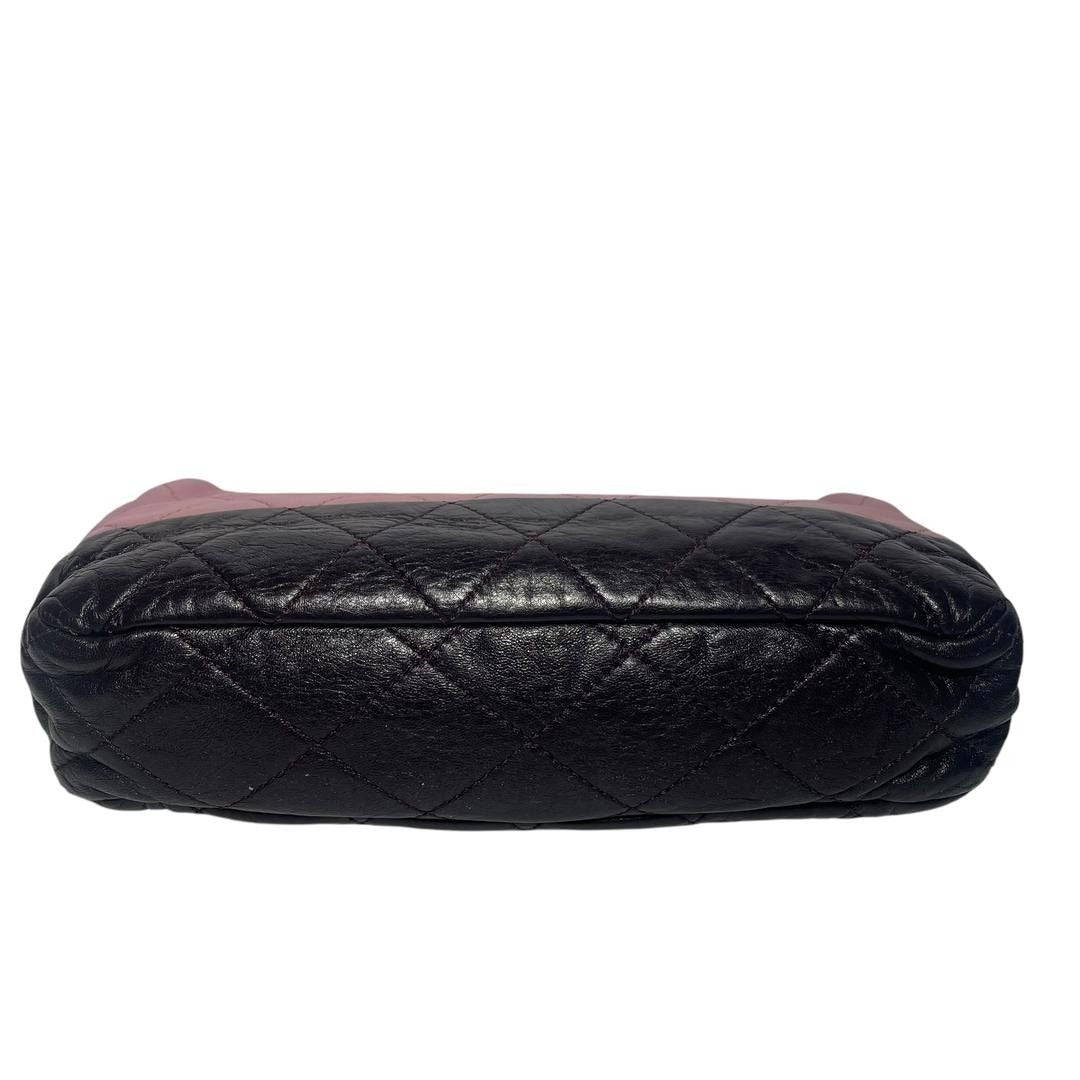 CHANEL Quilted Single Flap Bag Large Lambskin Quilted Bi-Color Purple