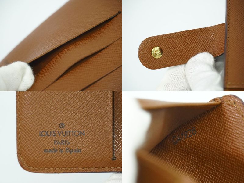 Authentic Louis Vuitton LV Compact Zip Monogram Fold Wallet Brown M61667