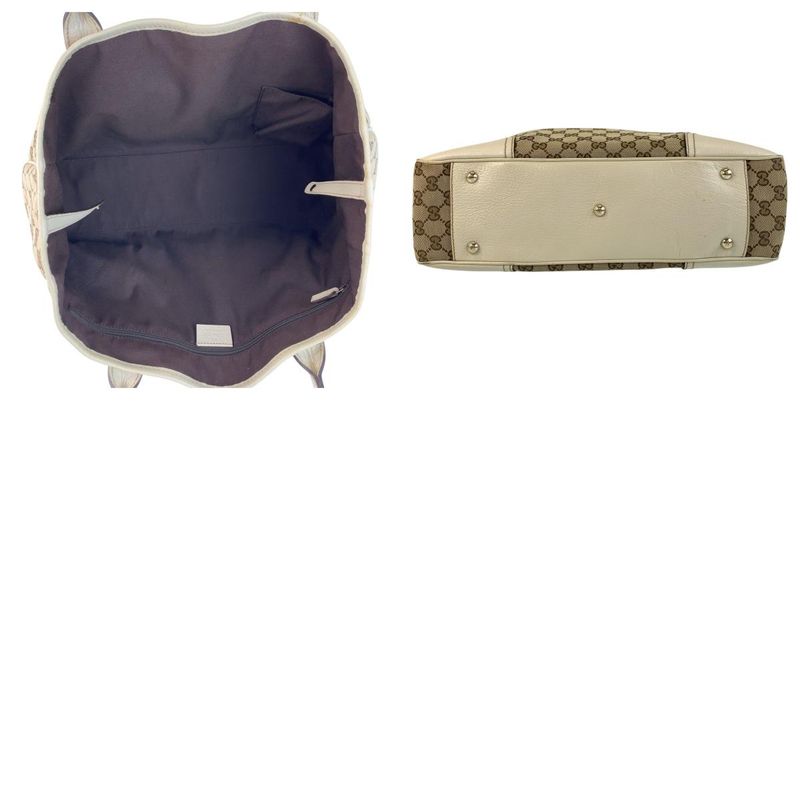 Gucci Princy Sherry Line Beige GG Canvas 163805 Tote Bag Shoulder Bag Women