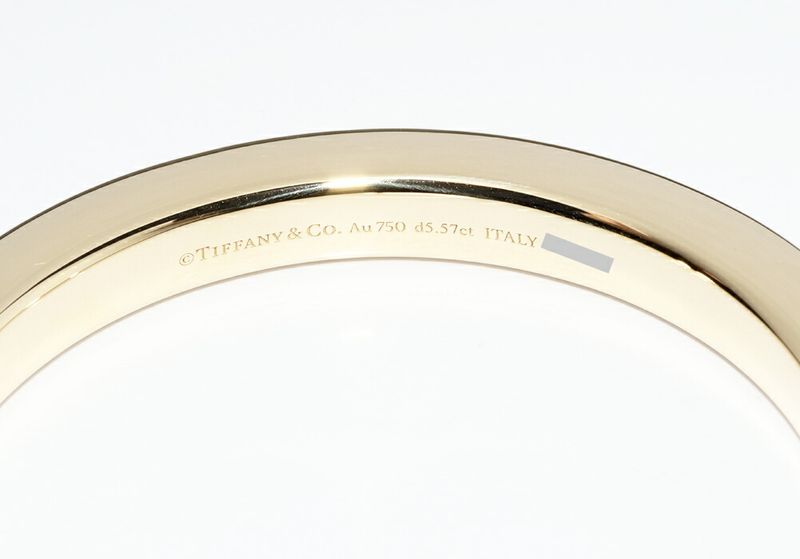 Tiffany & Co Bracelet Bangle 18K Yellow Gold Diamond 557ct Lock Bracelet Extra