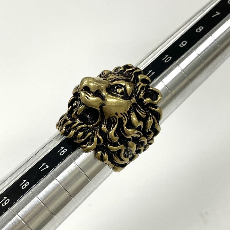 Gucci Michele Period Lion Head GP Ring 15 (actual Size 14.5) Gold Made In Italy