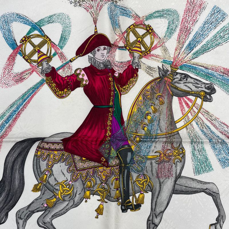 Hermes 150 Years Limited Edition 1987 Carre 90 FEUX D'artifice Fire Of Skill