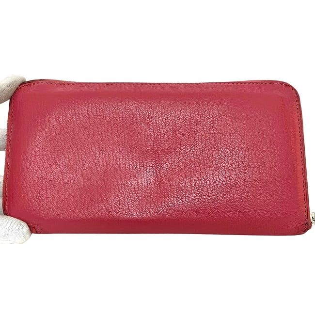 Hermes Round Zipper Long Wallet Azap Pink Rose Lipstick