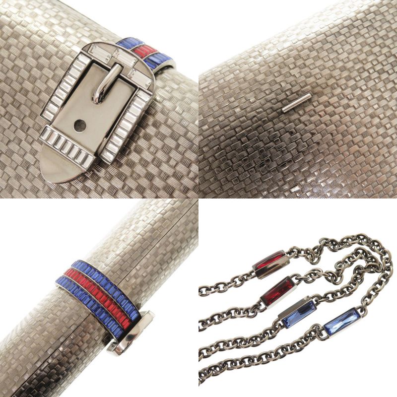 Gucci 725758 Metal Crystal Silver Chain Shoulder Bag Shoulder Bag 0347 Gucci