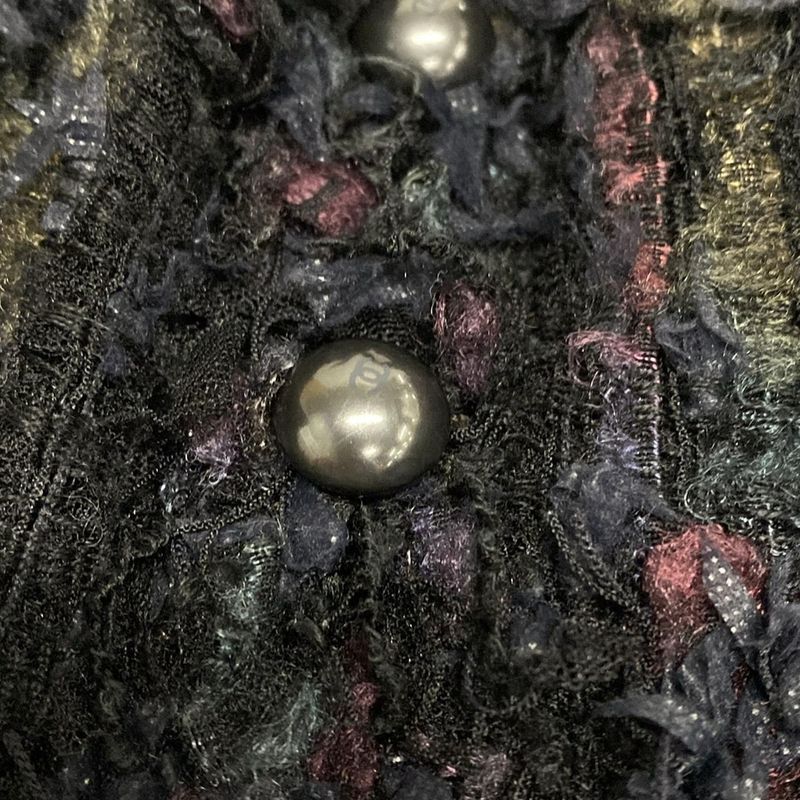 Chanel Coat Size 38 M Women's P27752 Black X Red X Multi Long Sleeves/ Collarles