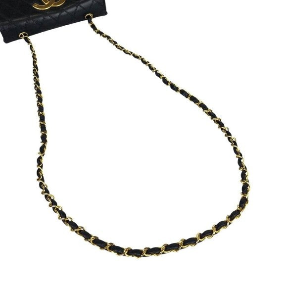 CHANEL 24K Vintage Single Flap Bag Large Coco Quilted Chain Shoulder Bag Purse