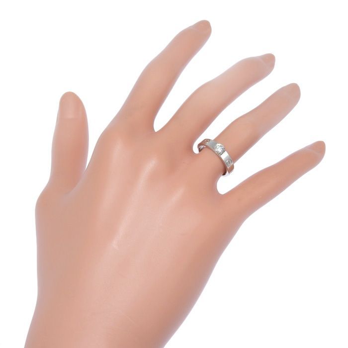 Cartier Mini Love Solitaire Diamond Ring 18K White Gold 750 White Gold Diamond