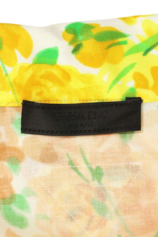 Prada 25SS Ucn600 Flower Print Cotton Long Sleeve Shirt Men's L