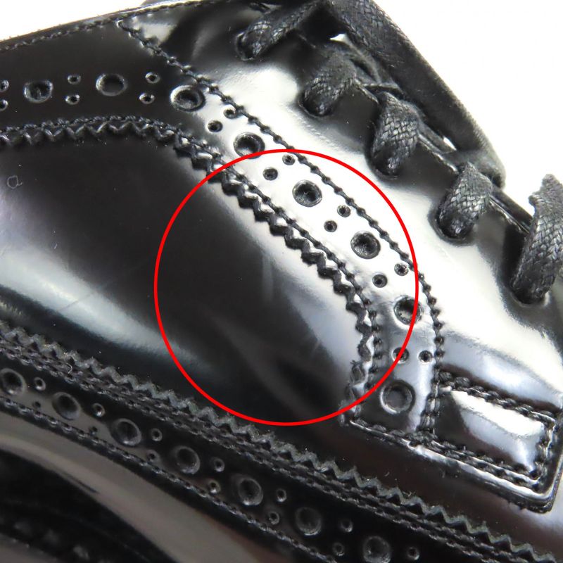 Celine Wingtip Medallion Derby Shoes Leather Shoes Black 35.5 Storage With Bag