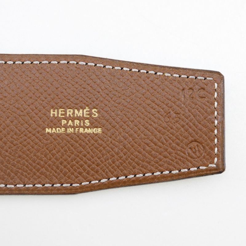 Hermes Horse Buckle Vintage Reversible Box Calf And Courchevel Black/brown 0W