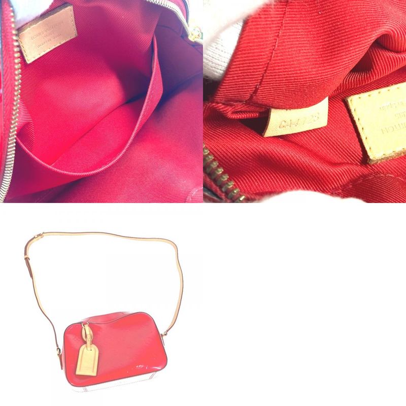 Louis Vuitton Shoulder Bag Santa Monica M90368 Monogram Vernis Canvas Threes Red