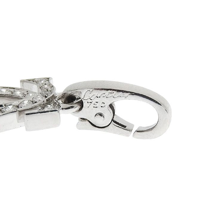 Cartier 2C Diamond Pendant Top 18K White Gold 750 White Gold Diamond Charm
