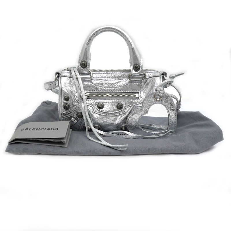Balenciaga Luca Gol Nano 792599 Metallic Silver - 2WAY Handbag Shoulder