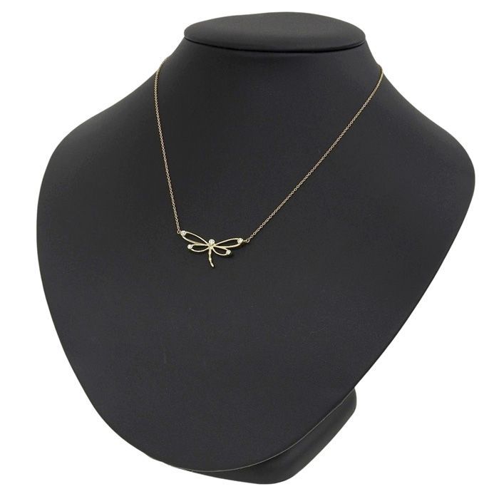 Tiffany & Co Dragonfly Diamond Necklace 18K Yellow Gold 750 Yellow Gold Diamond