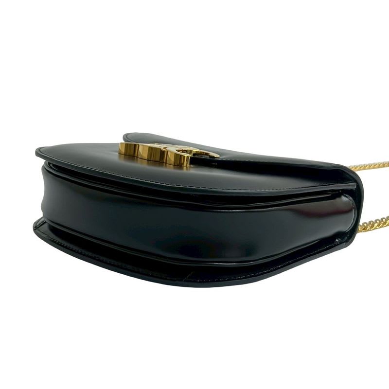 Celine Teen Chain Buzas Triomphe Logo Calf Leather Shoulder Bag