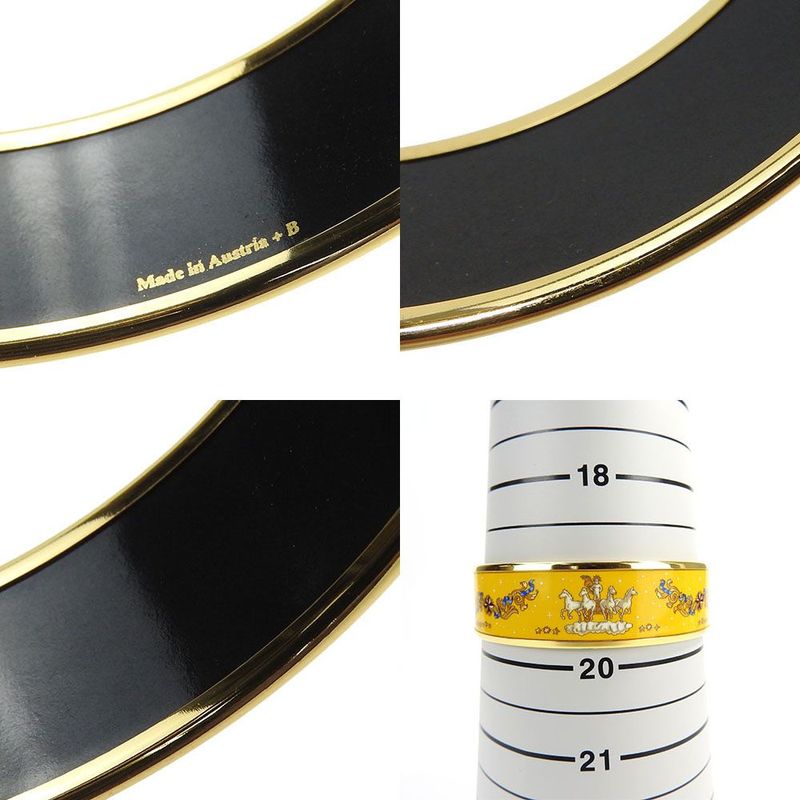 Hermes Emile Bangle Bracelet Accessory Jewelry Small Item Cloisonne Plated GP