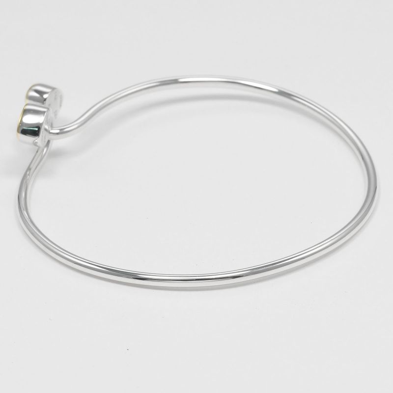 Tiffany & Co Double Heart Silver 925 X 18K Yellow Gold Ladies 8.5g Bracelet