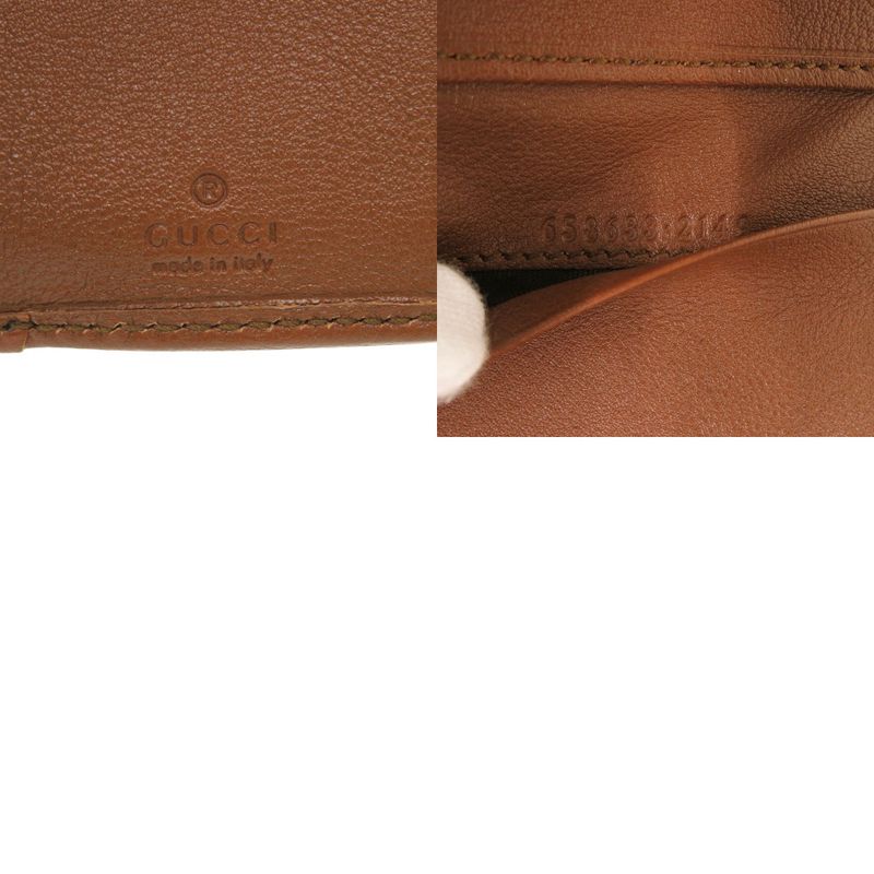 Gucci Diana Medium 658633 Leather Bamboo Brown Trifold Wallet 0028 Gucci