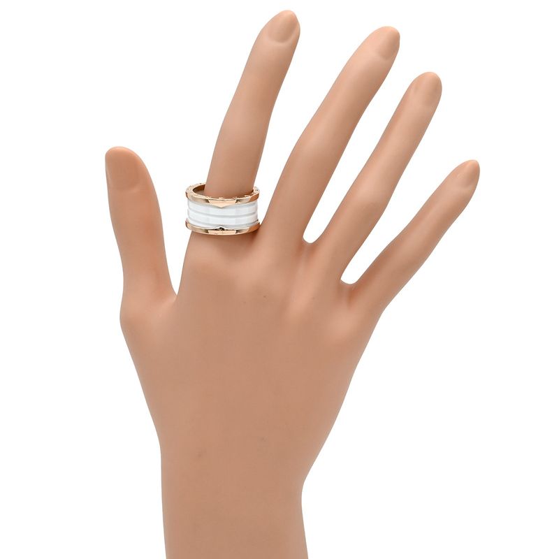 Bvlgari Bvlgari Ring B-Zero1 4 Band Ring 18k Pink Gold Ceramic Pink Gold X