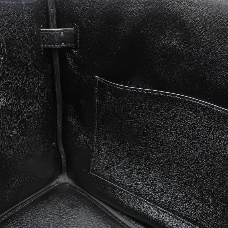 Hermes Handbag Birkin 35 Togo Black Matte Silver Hardware Black D Engraved